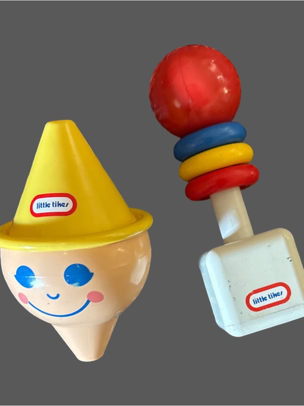 Vintage 1989 Little Tikes Stacking Clown Replacement Head & Matching Rattle Set